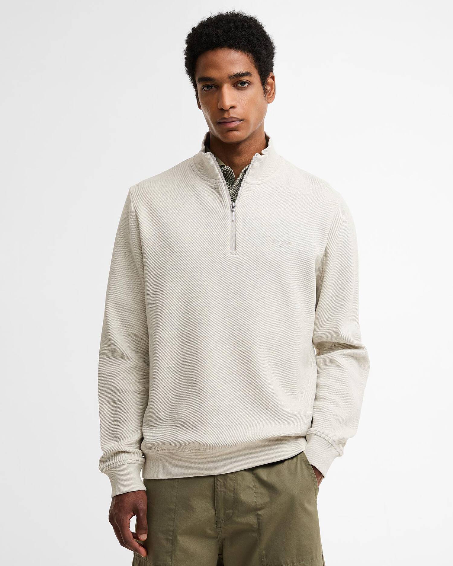 Young Ideas & Henmores - Ravensworth Half Zip Sweatshirt - TE13 Dusty Slate - M
