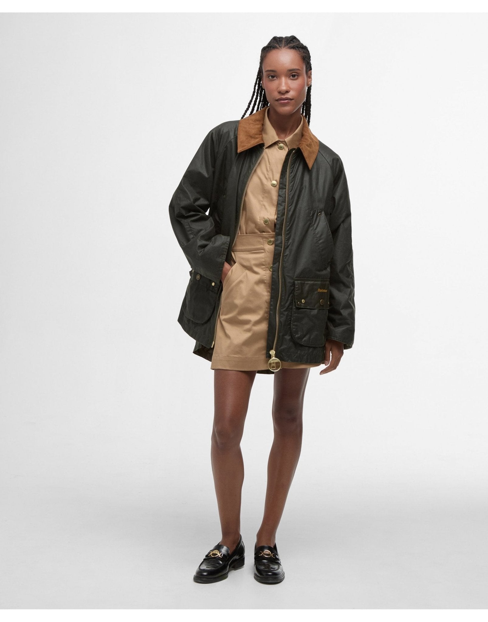 Young Ideas/Henmores - Re - Engineered Raelynn Wax Jacket - OL51 Archive Olive/Ancient Tartan - 8