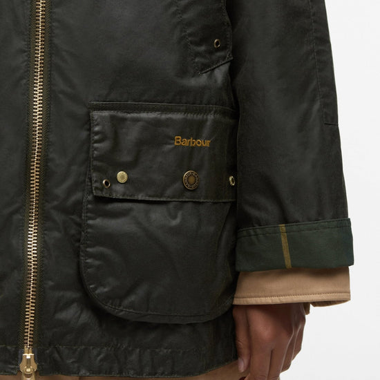 Young Ideas/Henmores - Re - Engineered Raelynn Wax Jacket - OL51 Archive Olive/Ancient Tartan - 8