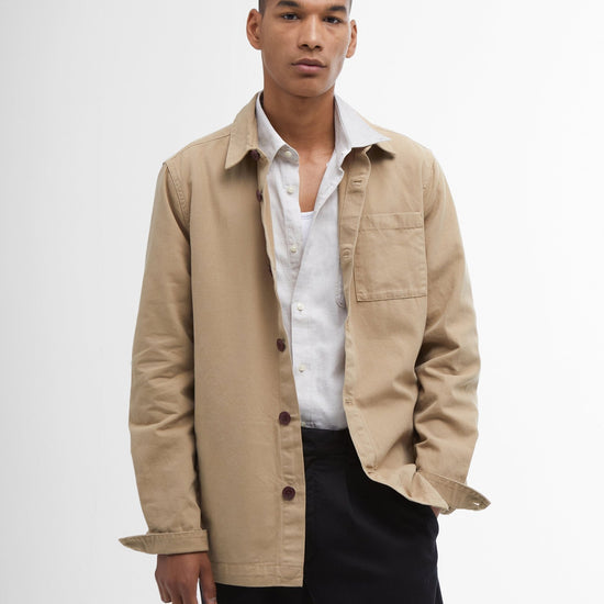 Young Ideas & Henmores - Regular Washed Overshirt - ST17 Washed Stone - M