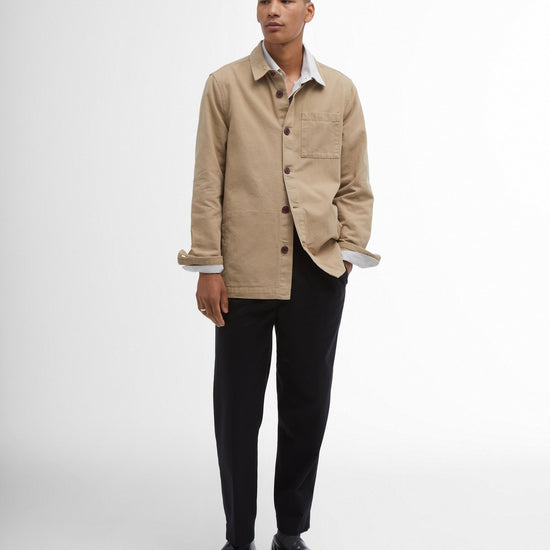 Young Ideas & Henmores - Regular Washed Overshirt - ST17 Washed Stone - M