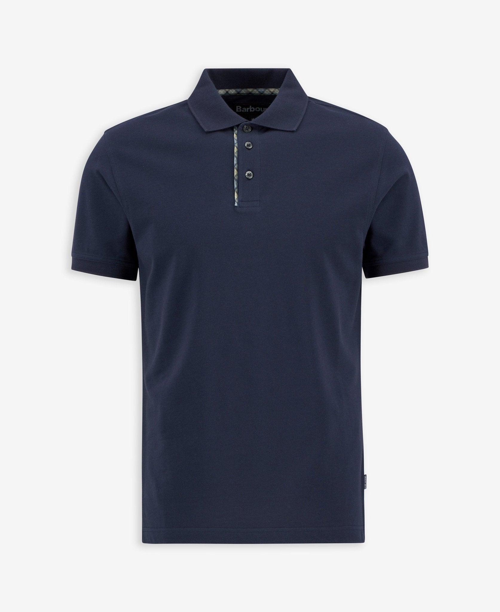 Young Ideas & Henmores - Reston Tartan Trim Tailored Polo Shirt - NY91 Navy - M