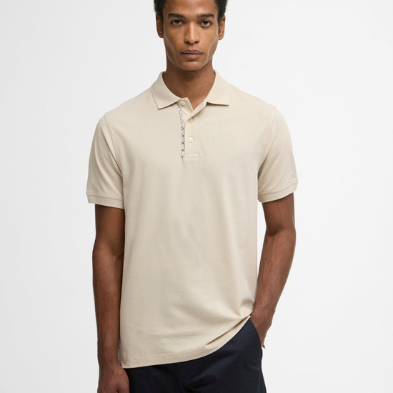 Young Ideas & Henmores - Reston Tartan Trim Tailored Polo Shirt - BE12 Mist - M