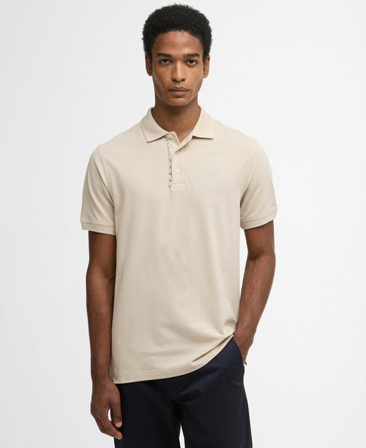 Young Ideas & Henmores - Reston Tartan Trim Tailored Polo Shirt - BE12 Mist - M