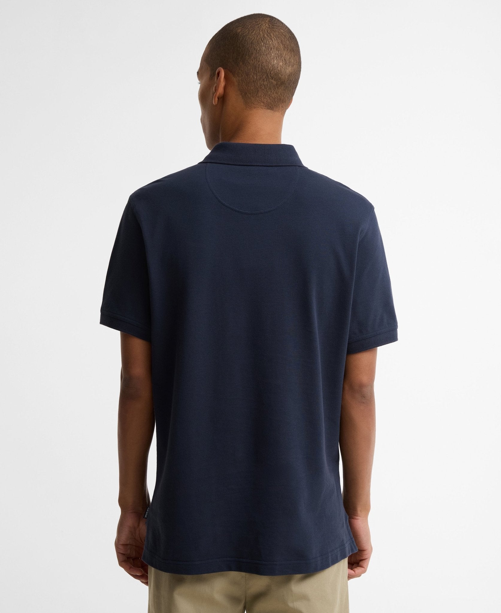 Young Ideas & Henmores - Reston Tartan Trim Tailored Polo Shirt - NY91 Navy - M