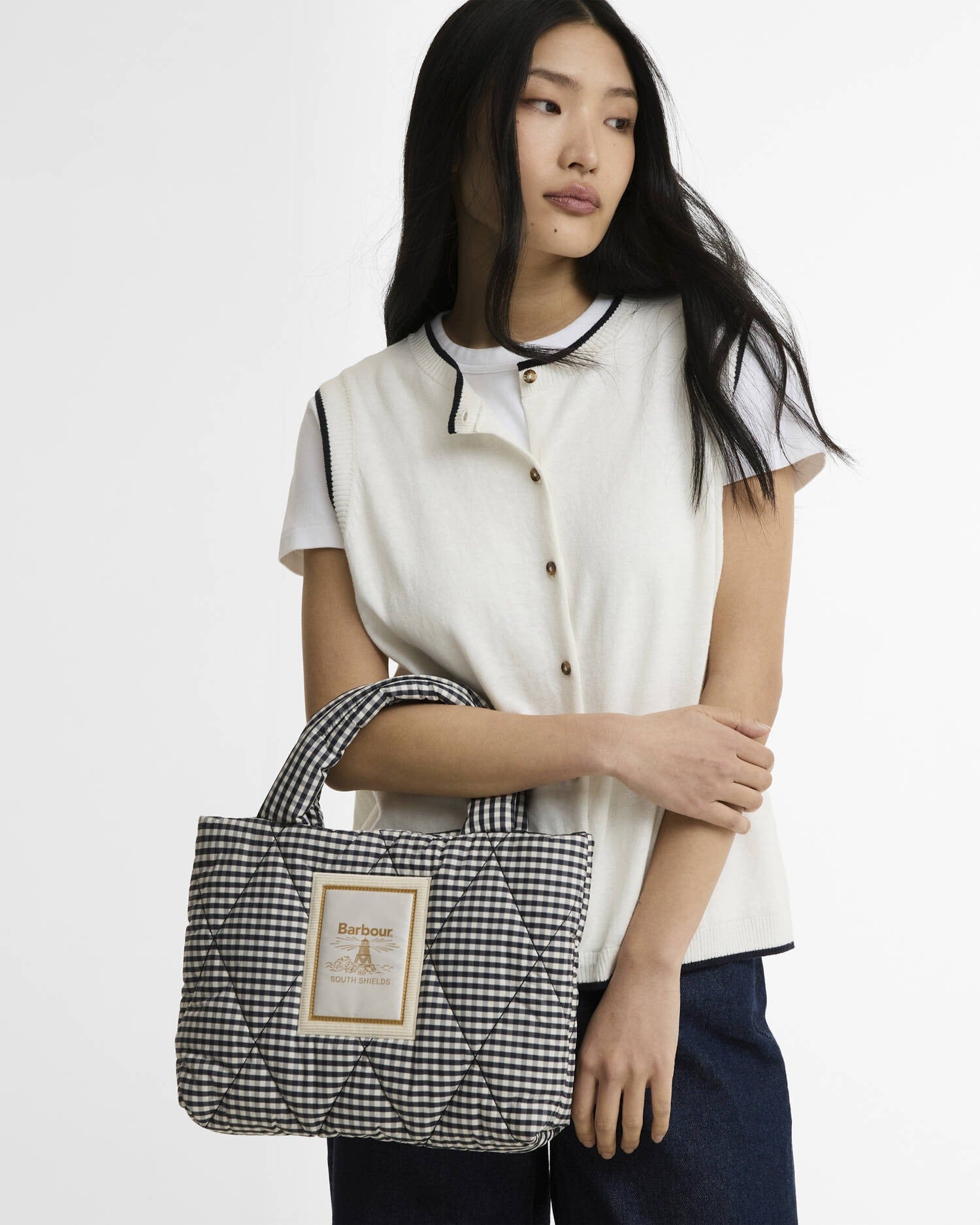 Young Ideas & Henmores - Riah Mini Quilted Tote Bag - WH11 Gingham Check - OS