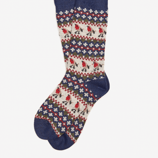 Young Ideas/Henmores - Robin Fair Isle Sock - NY55 Navy - M