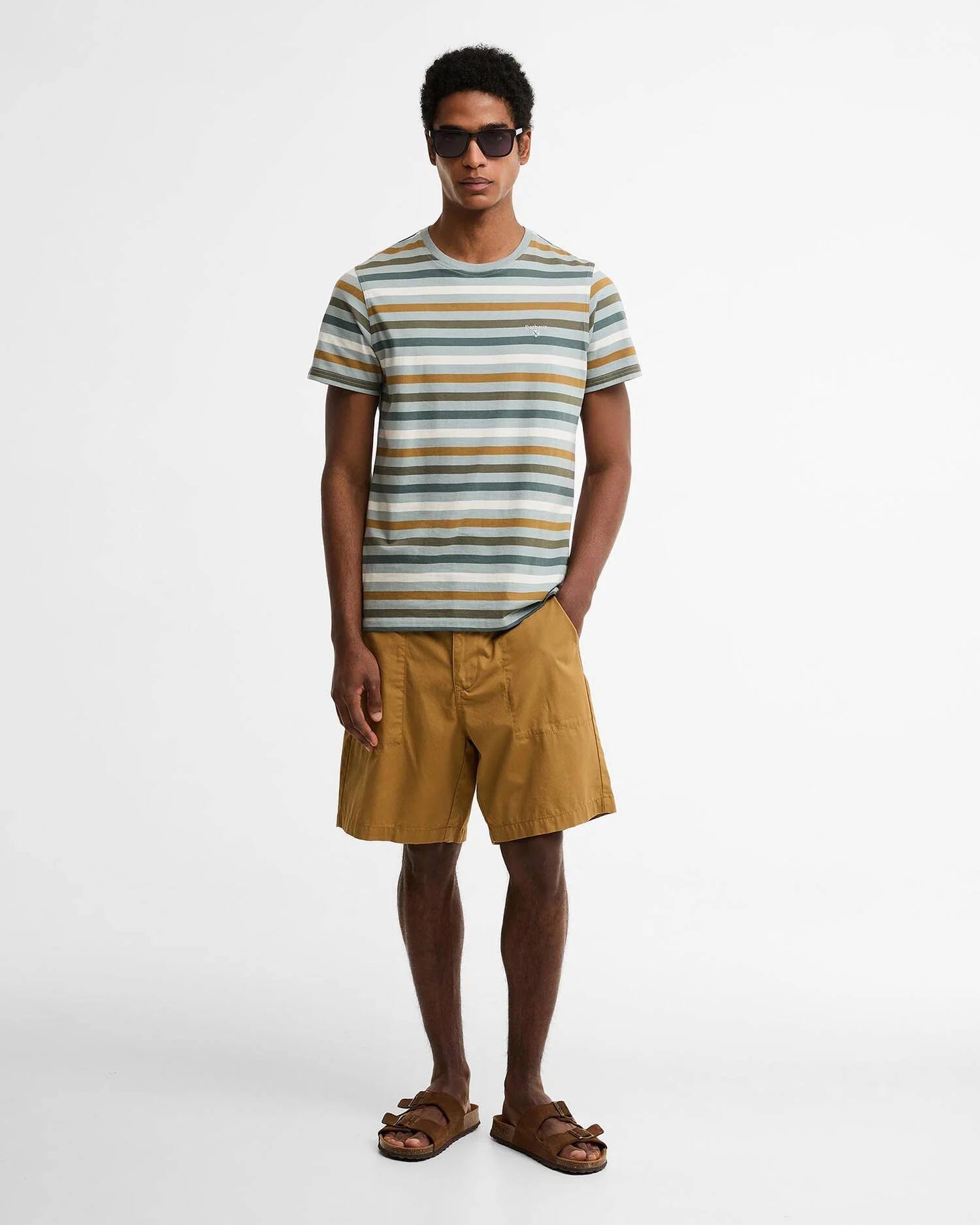 Young Ideas & Henmores - Rokeby Yarn Dye Stripe T-Shirt - TE13 Dusty Slate - M