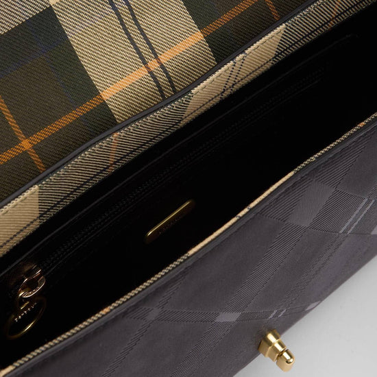 Young Ideas/Henmores - Rosa Deboss Leather Crossbody Bag - BK11 Black/ Deboss Tartan - OS