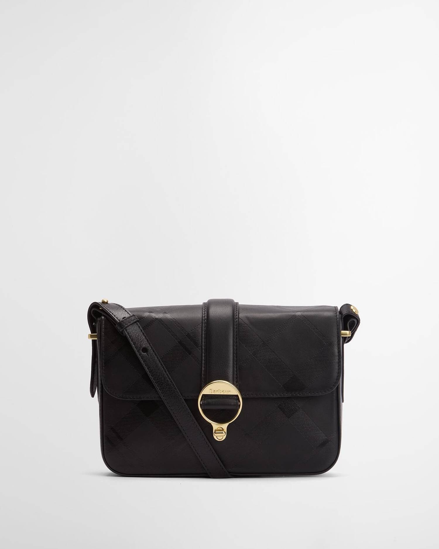 Young Ideas/Henmores - Rosa Deboss Leather Crossbody Bag - BK11 Black/ Deboss Tartan - OS