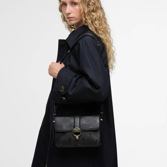 Young Ideas/Henmores - Rosa Deboss Leather Crossbody Bag - BK11 Black/ Deboss Tartan - OS