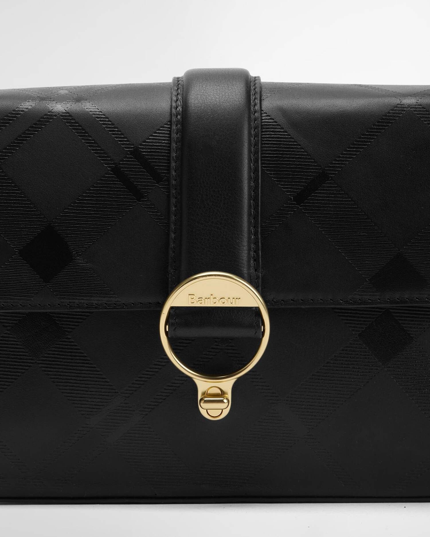 Young Ideas/Henmores - Rosa Deboss Leather Crossbody Bag - BK11 Black/ Deboss Tartan - OS