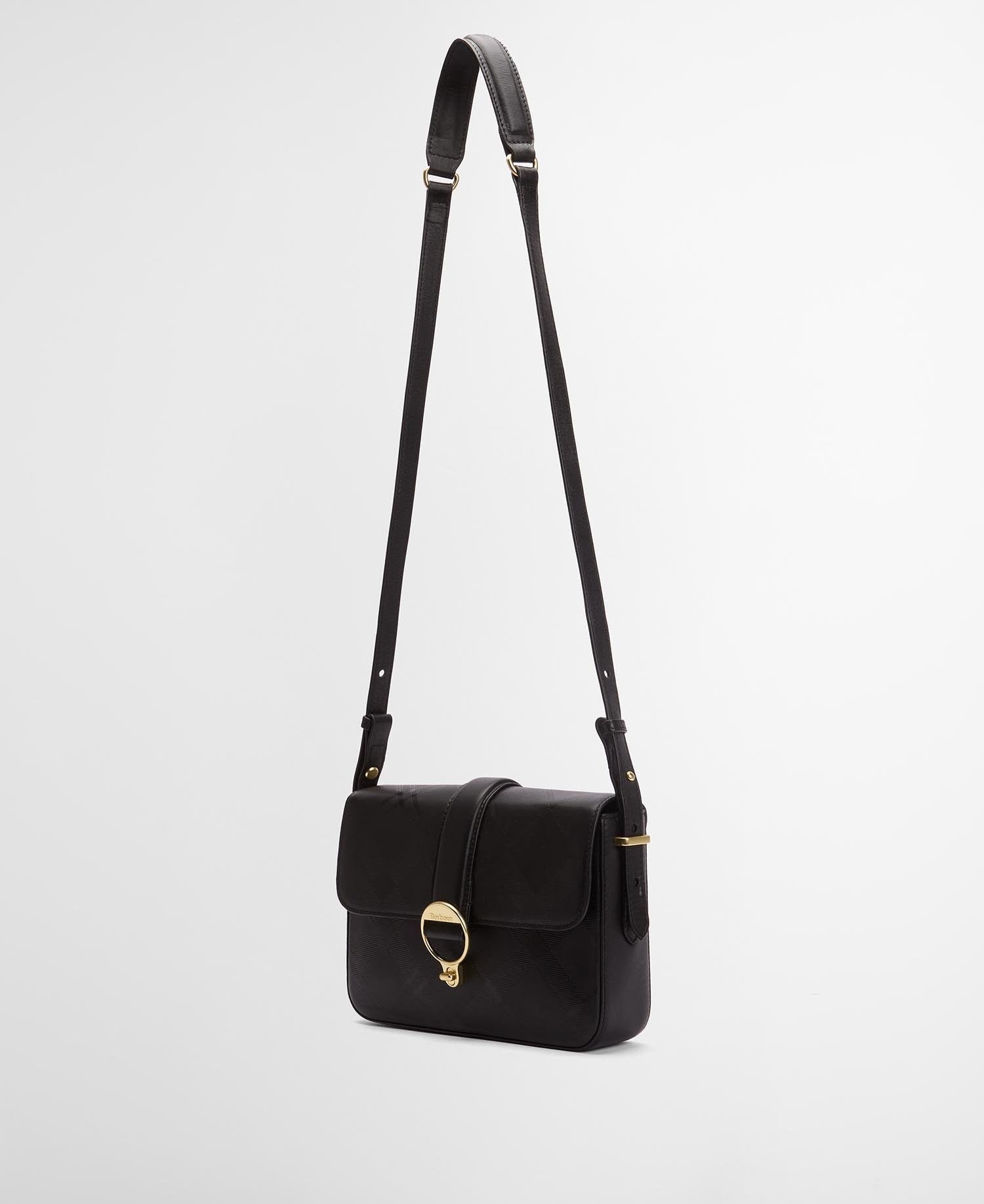 Young Ideas/Henmores - Rosa Deboss Leather Crossbody Bag - BK11 Black/ Deboss Tartan - OS