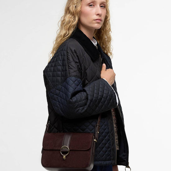 Young Ideas/Henmores - Rosa Suede & Leather Crossbody Bag - RE94 Burgundy - OS