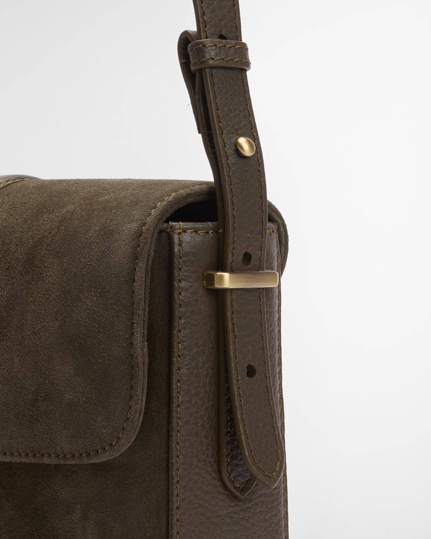 Young Ideas/Henmores - Rosa Suede & Leather Crossbody Bag - RE94 Burgundy - OS