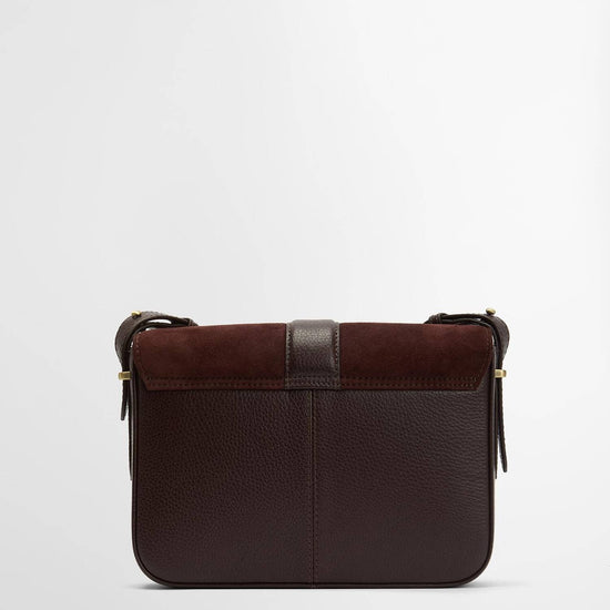 Young Ideas/Henmores - Rosa Suede & Leather Crossbody Bag - RE94 Burgundy - OS