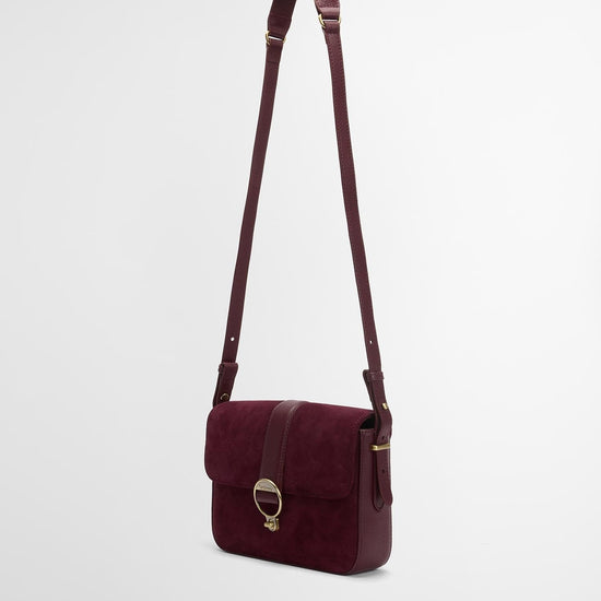 Young Ideas/Henmores - Rosa Suede & Leather Crossbody Bag - RE94 Burgundy - OS