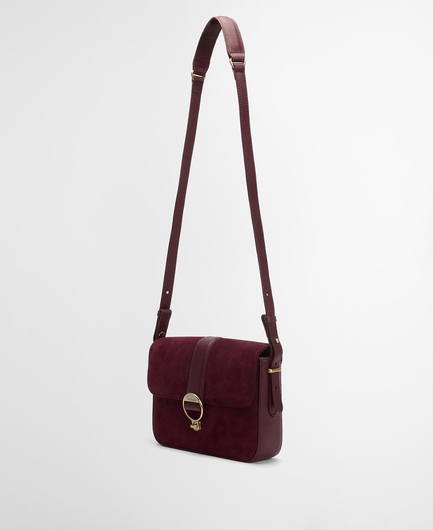 Young Ideas/Henmores - Rosa Suede & Leather Crossbody Bag - RE94 Burgundy - OS