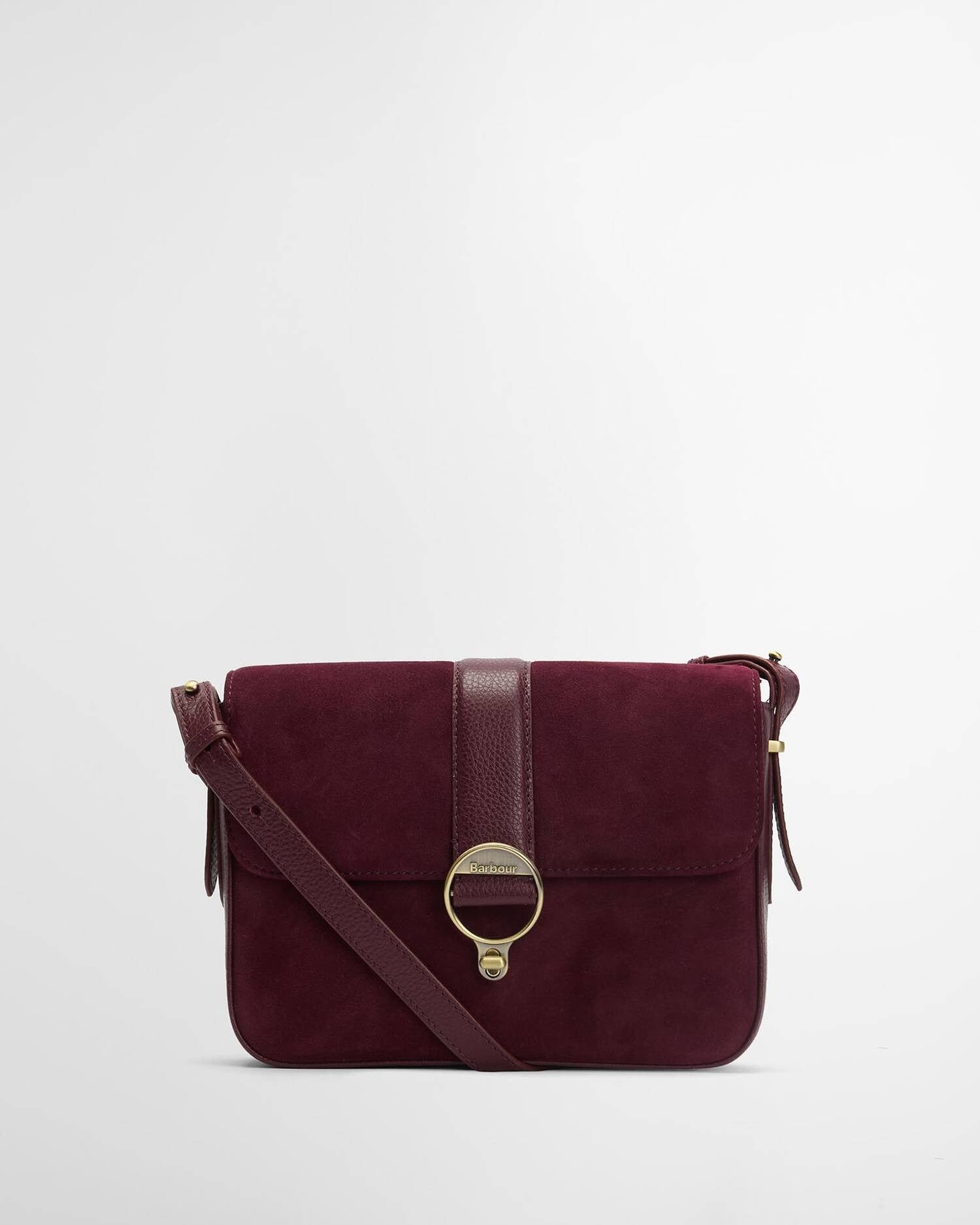 Young Ideas/Henmores - Rosa Suede & Leather Crossbody Bag - RE94 Burgundy - OS