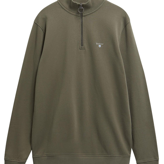Young Ideas & Henmores - Rosford Half Zip Sweatshirt - OL56 Dusty Olive - M