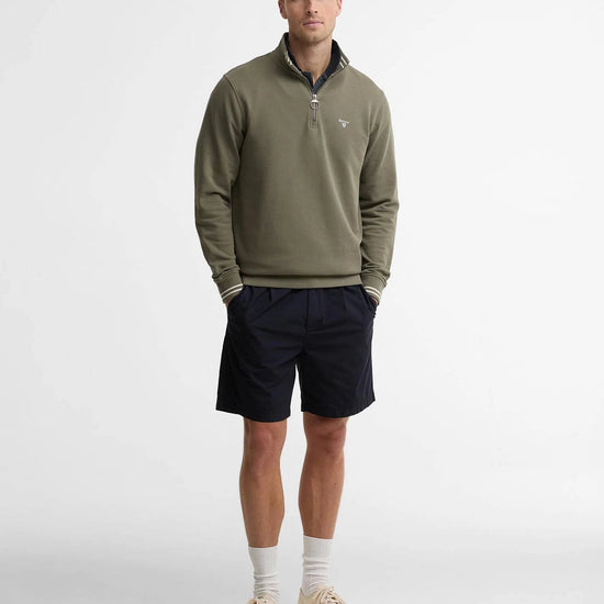 Young Ideas & Henmores - Rosford Half Zip Sweatshirt - OL56 Dusty Olive - M
