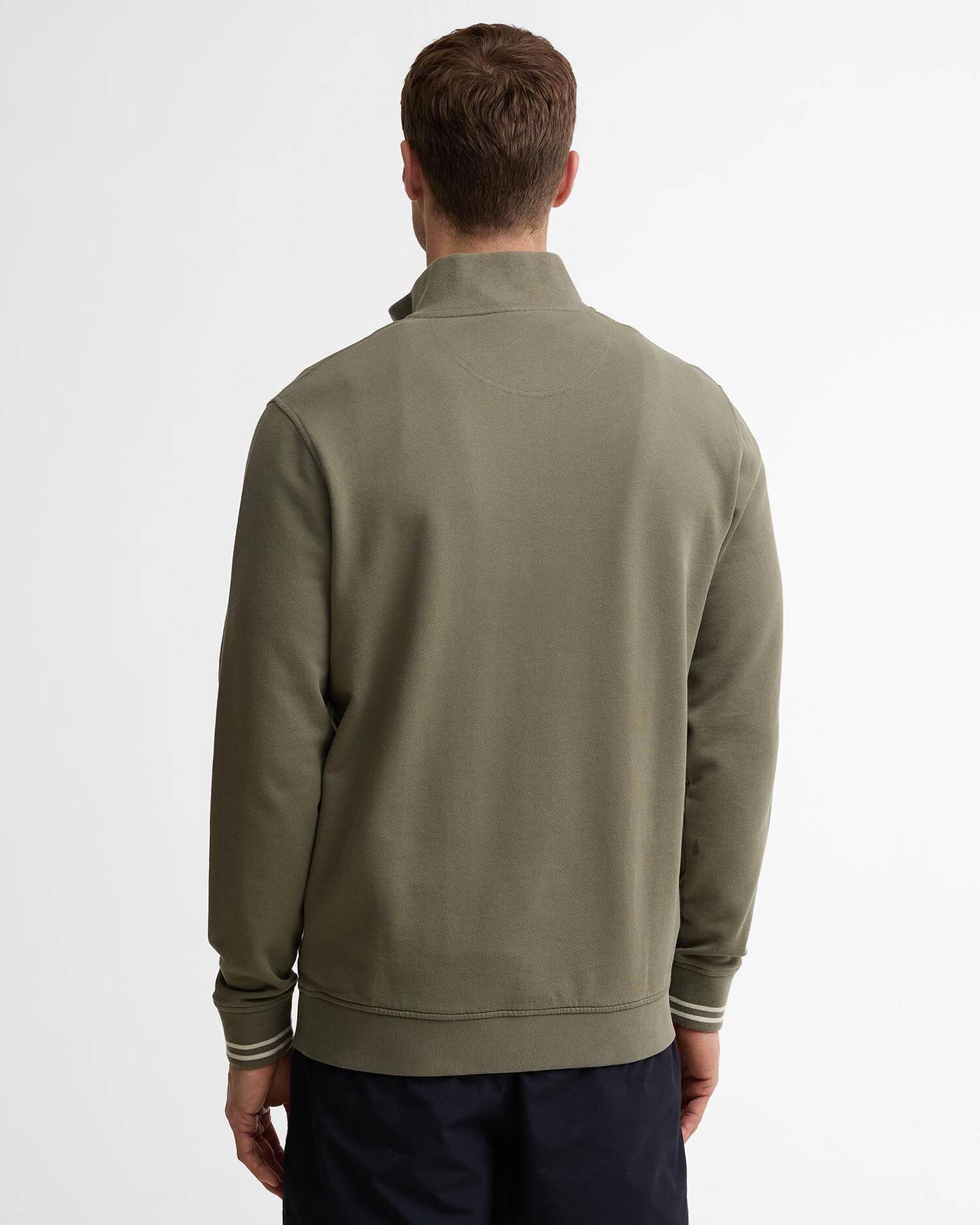 Young Ideas & Henmores - Rosford Half Zip Sweatshirt - OL56 Dusty Olive - M