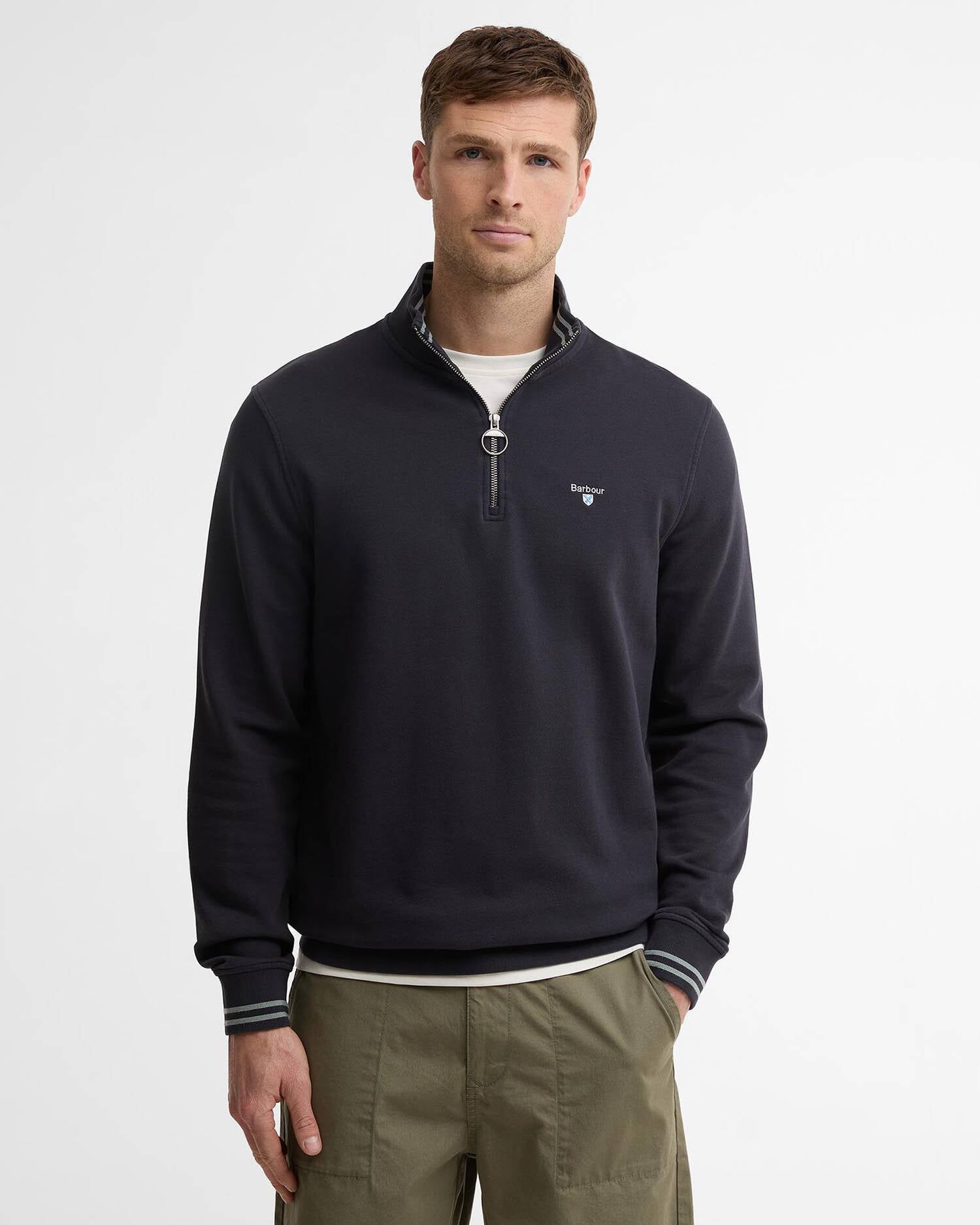Young Ideas & Henmores - Rosford Half Zip Sweatshirt - NY74 Dark Navy - M