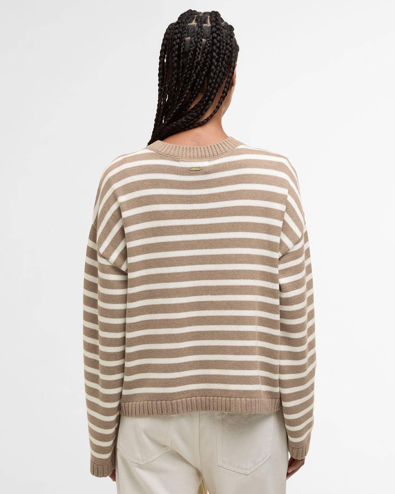 Young Ideas/Henmores - Rosie Knitted Jumper - BR12 Fawn/Ecru Stripe - 8