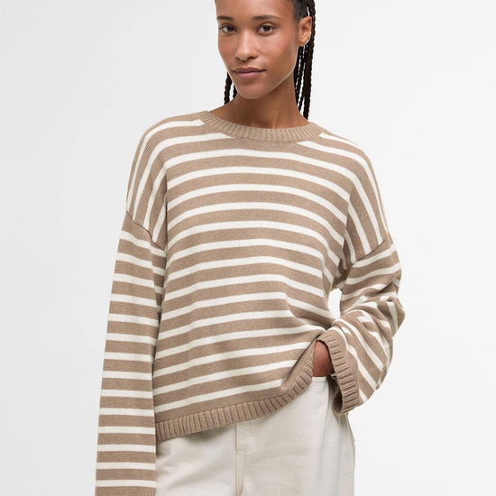 Young Ideas/Henmores - Rosie Knitted Jumper - BR12 Fawn/Ecru Stripe - 8