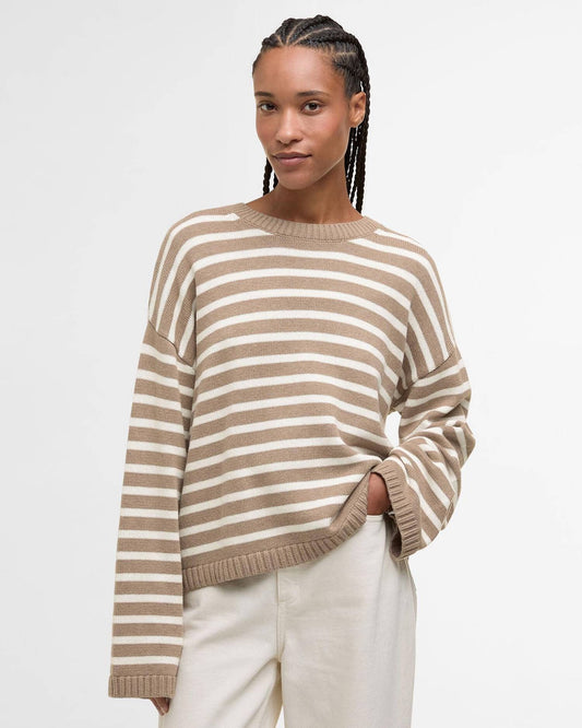 Young Ideas/Henmores - Rosie Knitted Jumper - BR12 Fawn/Ecru Stripe - 8