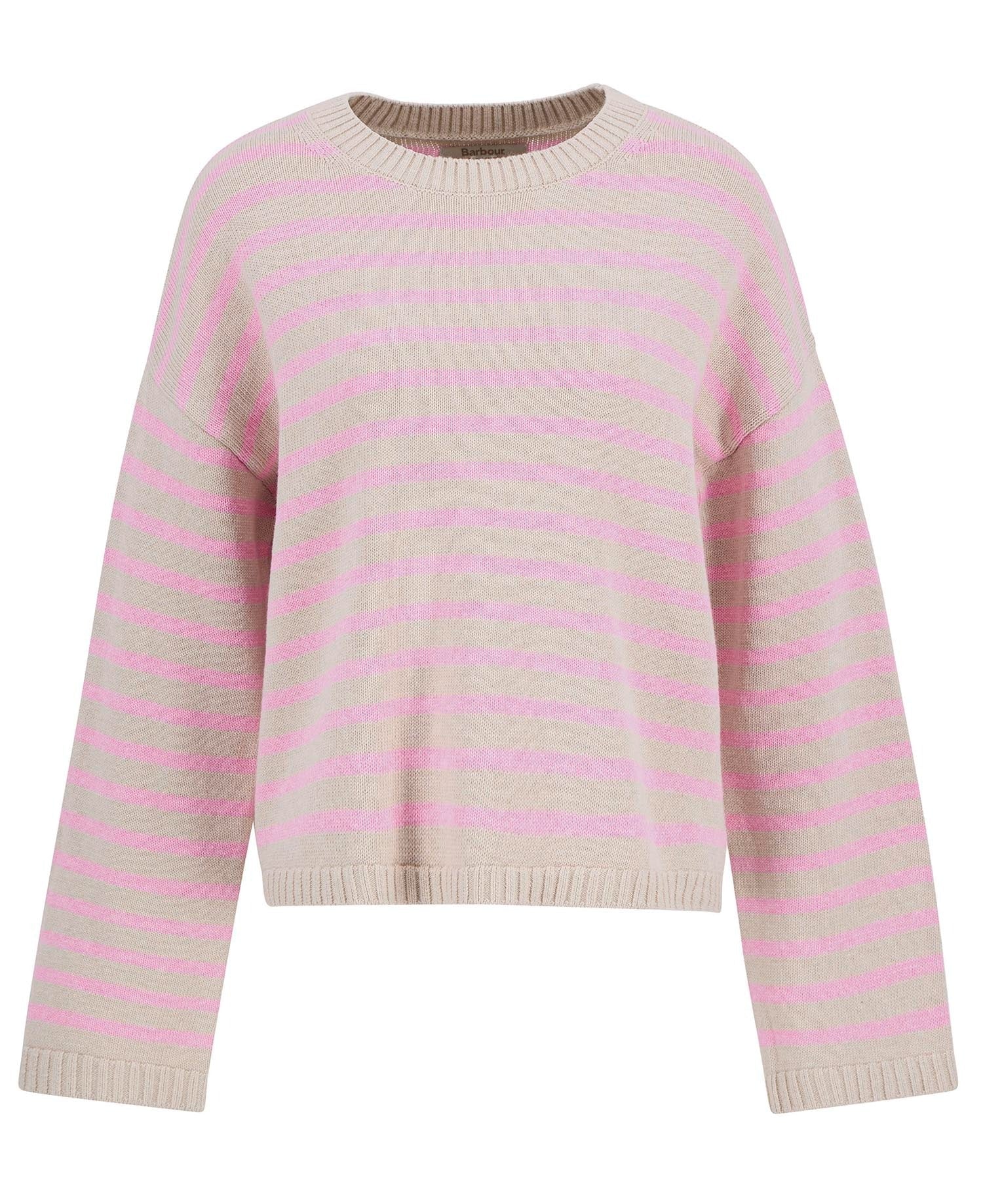 Young Ideas/Henmores - Rosie Knitted Jumper - ST11 Oat/Cherry Blossom Stripe - 8