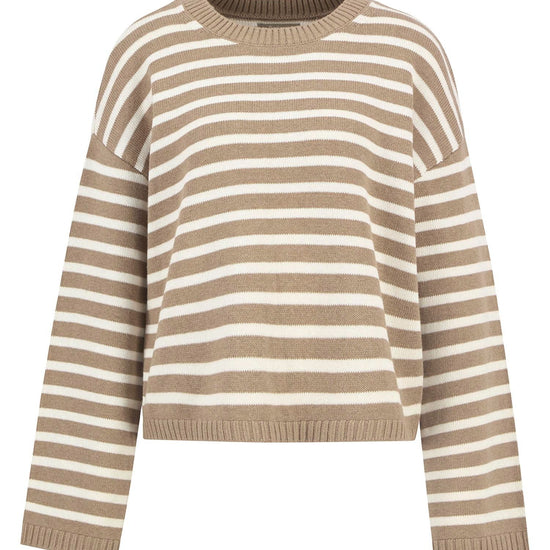 Young Ideas/Henmores - Rosie Knitted Jumper - BR12 Fawn/Ecru Stripe - 8