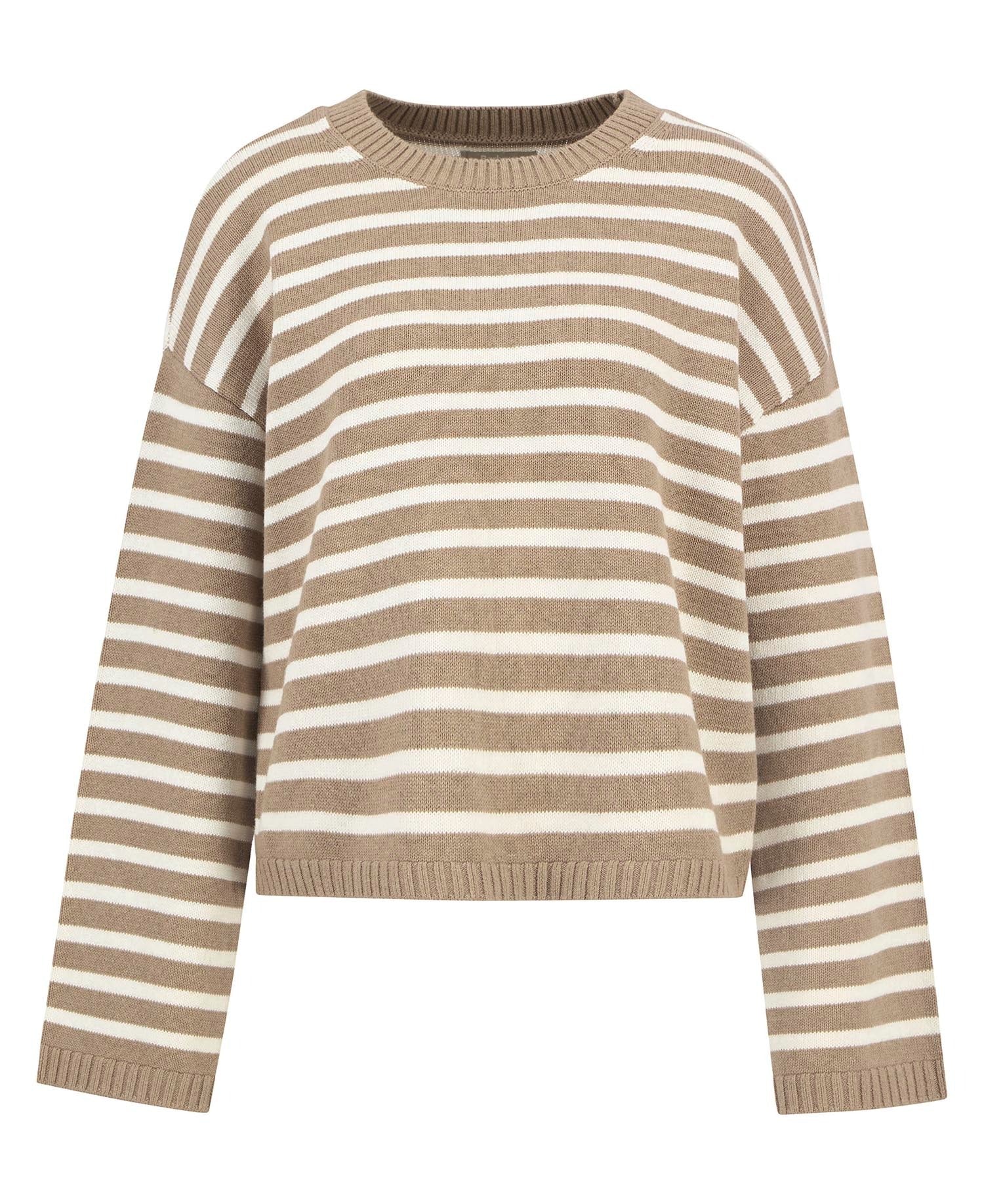 Young Ideas/Henmores - Rosie Knitted Jumper - BR12 Fawn/Ecru Stripe - 8