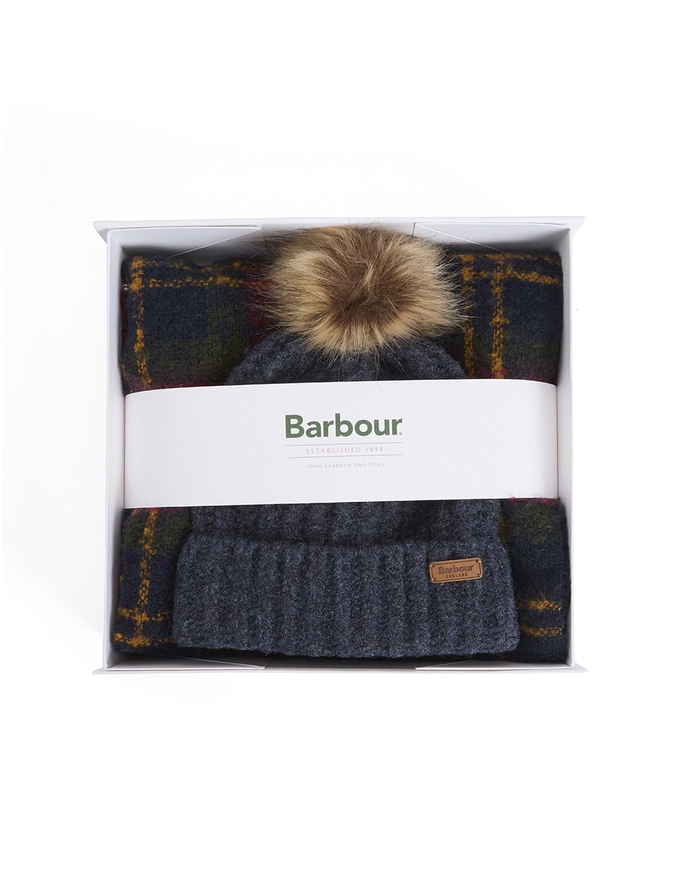 Young Ideas/Henmores - Saltburn Beanie & Tartan Scarf Gift Set - TN69 Winterberry Tartan - OS