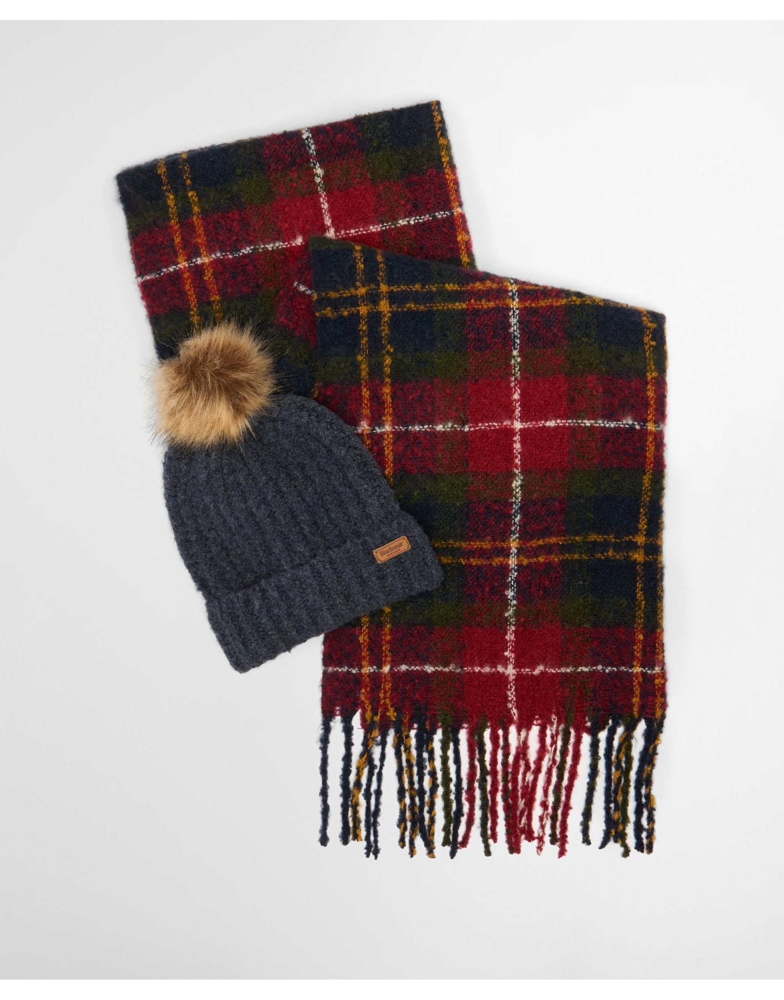 Young Ideas/Henmores - Saltburn Beanie & Tartan Scarf Gift Set - TN69 Winterberry Tartan - OS