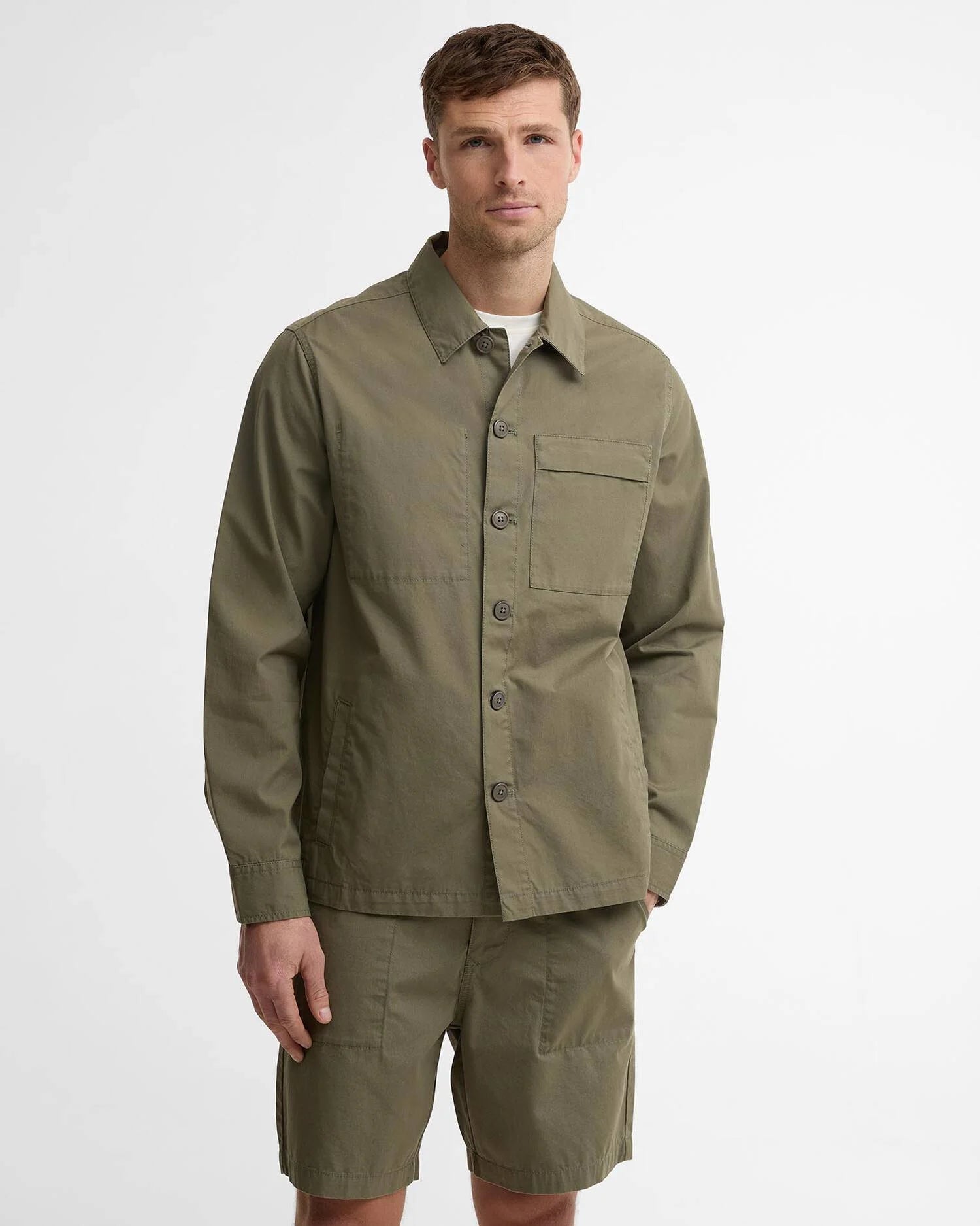 Young Ideas & Henmores - Sherburn Cotton Overshirt - OL56 Dusty Olive - M