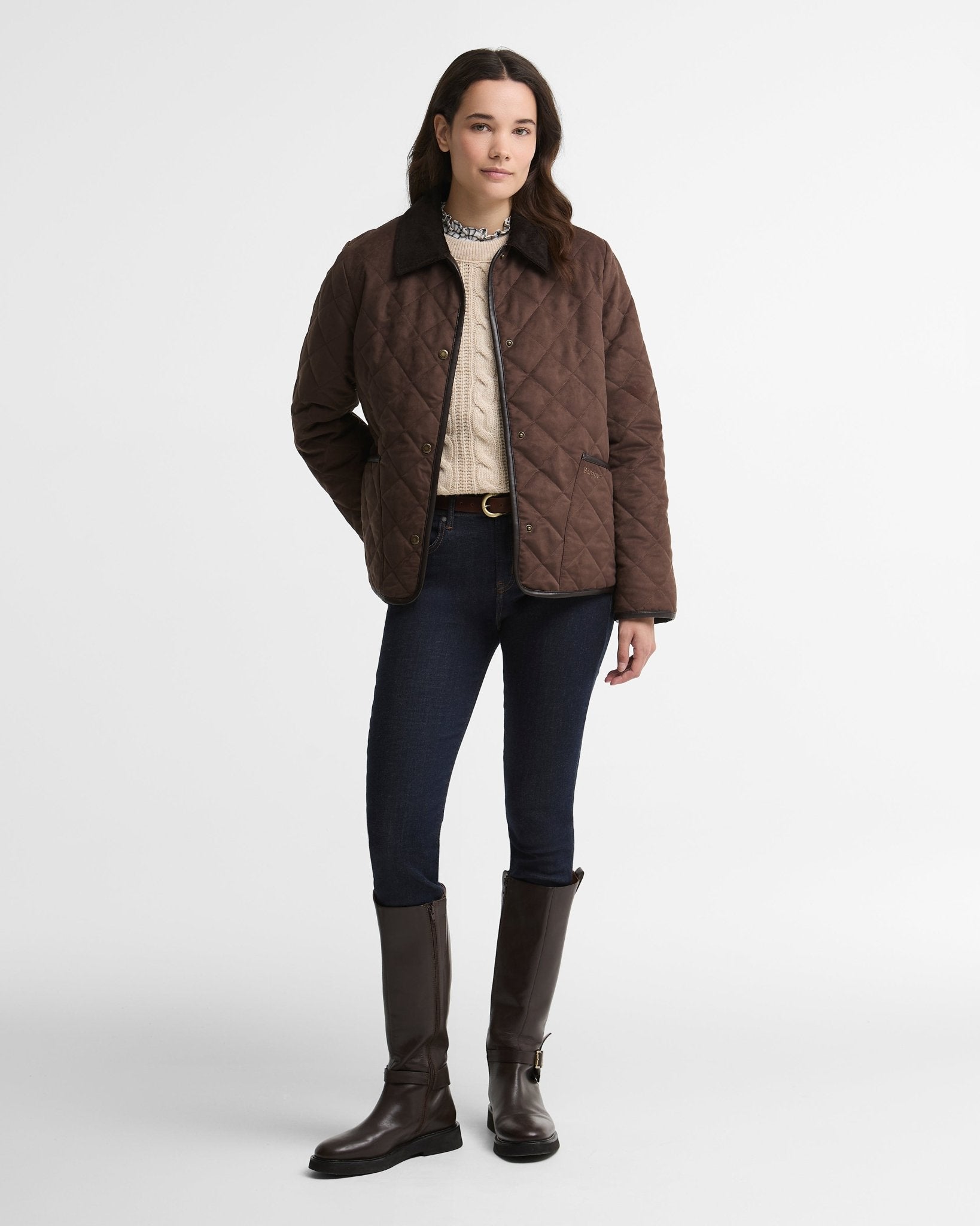 Young Ideas & Henmores -Sonya Quilted Jacket -BR71 Dk Brown/Muted -8