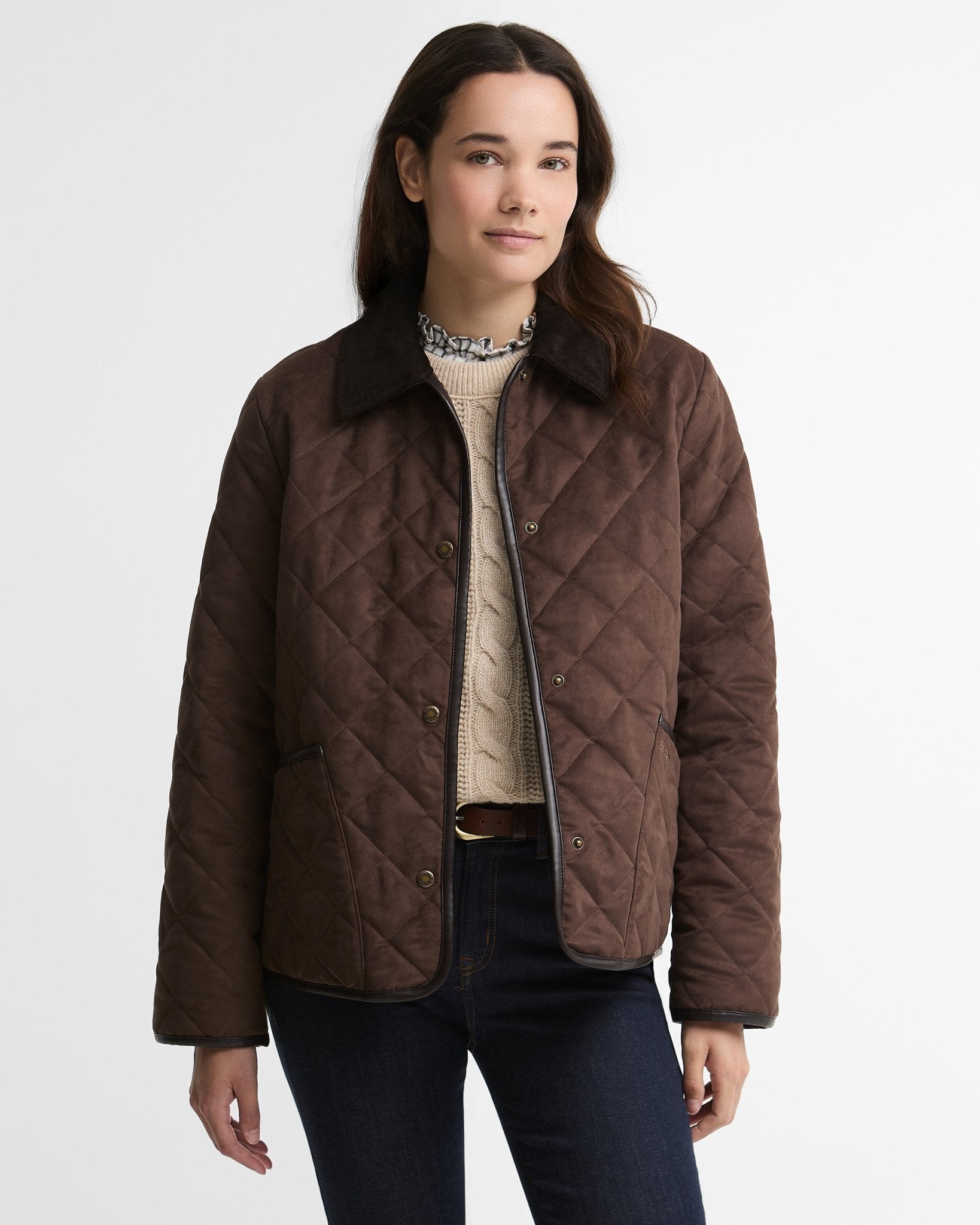 Young Ideas & Henmores -Sonya Quilted Jacket -BR71 Dk Brown/Muted -8
