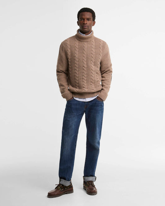 Young Ideas & Henmores -Staplecross Rollneck Jumper -ST51 Stone -L