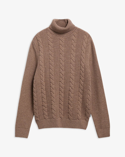 Young Ideas & Henmores -Staplecross Rollneck Jumper -ST51 Stone -L