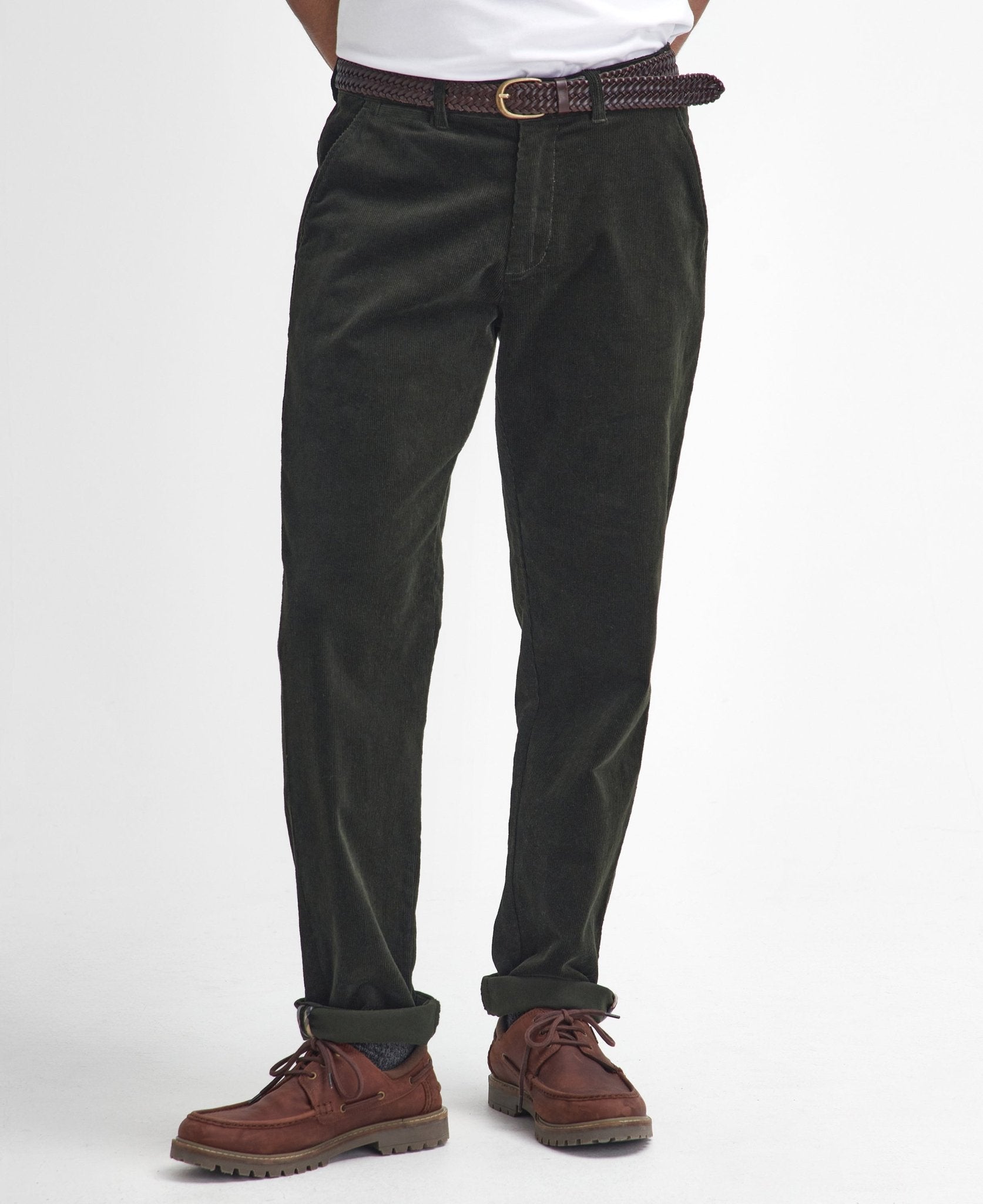 Young Ideas & Henmores -Stretch Cord Tailored Fit Trouser -SN71 Dark Sand -30