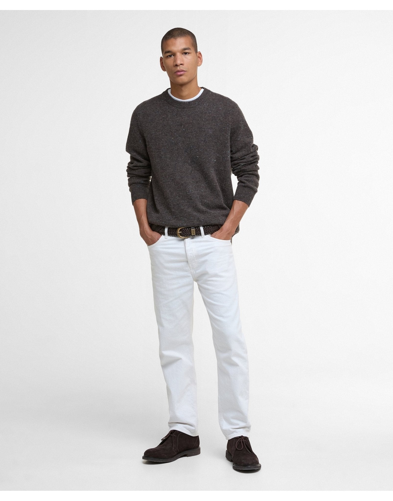 Young Ideas/Henmores - Tainsbury Crew Neck Sweater - BR17 Dark Oak - M