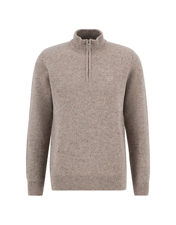 Young Ideas/Henmores - Tainsbury Half Zip Sweater - ST51 Stone - M