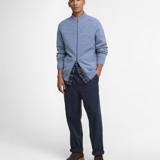 Young Ideas/Henmores - Talder Half Zip Knitted Jumper - BU43 Bluestone - M