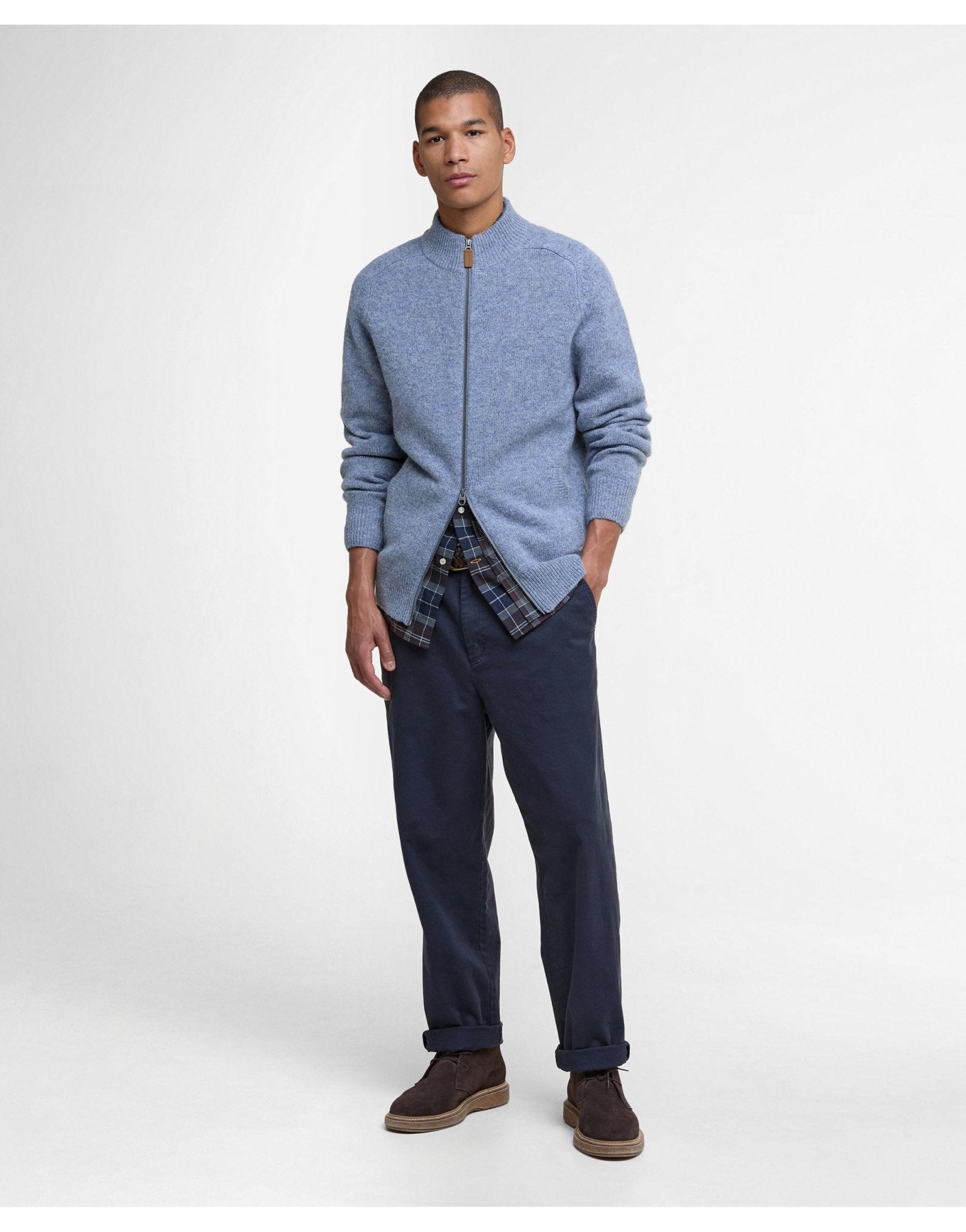 Young Ideas/Henmores - Talder Half Zip Knitted Jumper - BU43 Bluestone - M