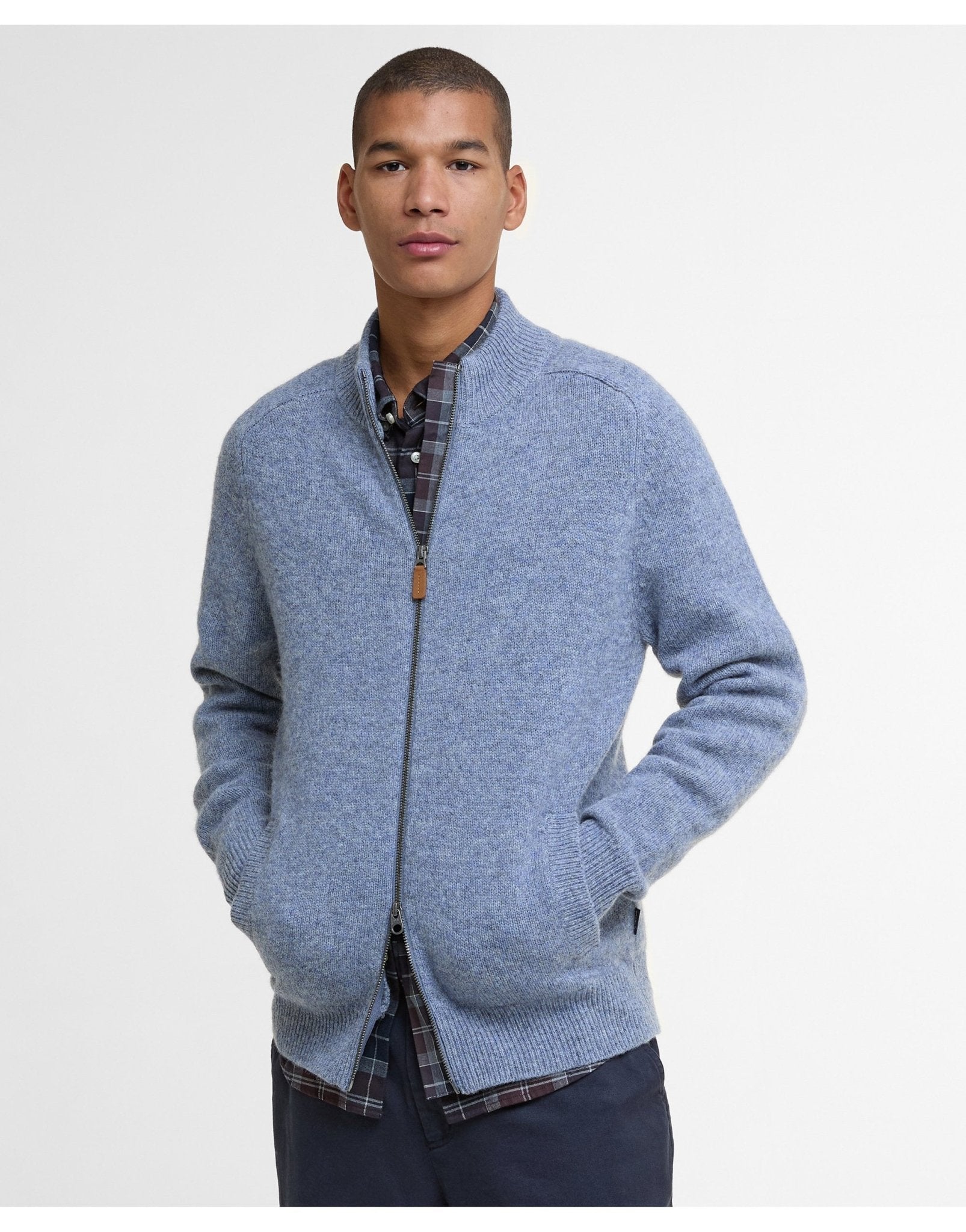 Young Ideas/Henmores - Talder Half Zip Knitted Jumper - BU43 Bluestone - M
