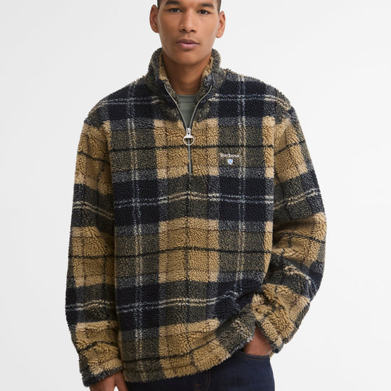 Young Ideas & Henmores -Tartan Fleece Half Zip -TN39 Birchwood Dress Tartan -L