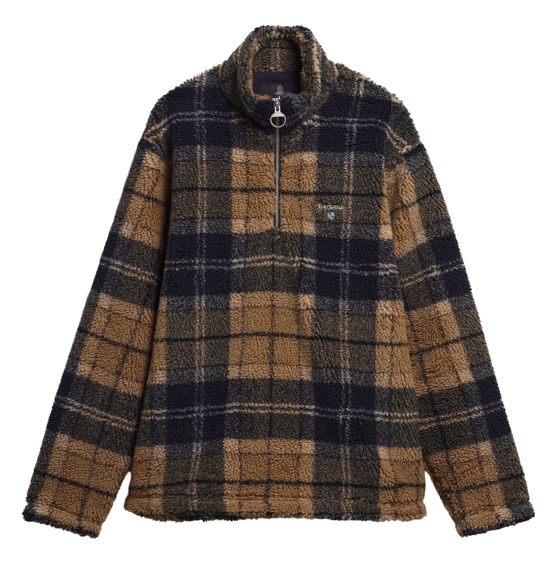 Young Ideas & Henmores -Tartan Fleece Half Zip -TN39 Birchwood Dress Tartan -L