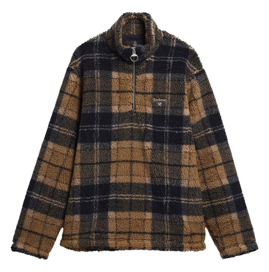 Young Ideas & Henmores -Tartan Fleece Half Zip -TN39 Birchwood Dress Tartan -L