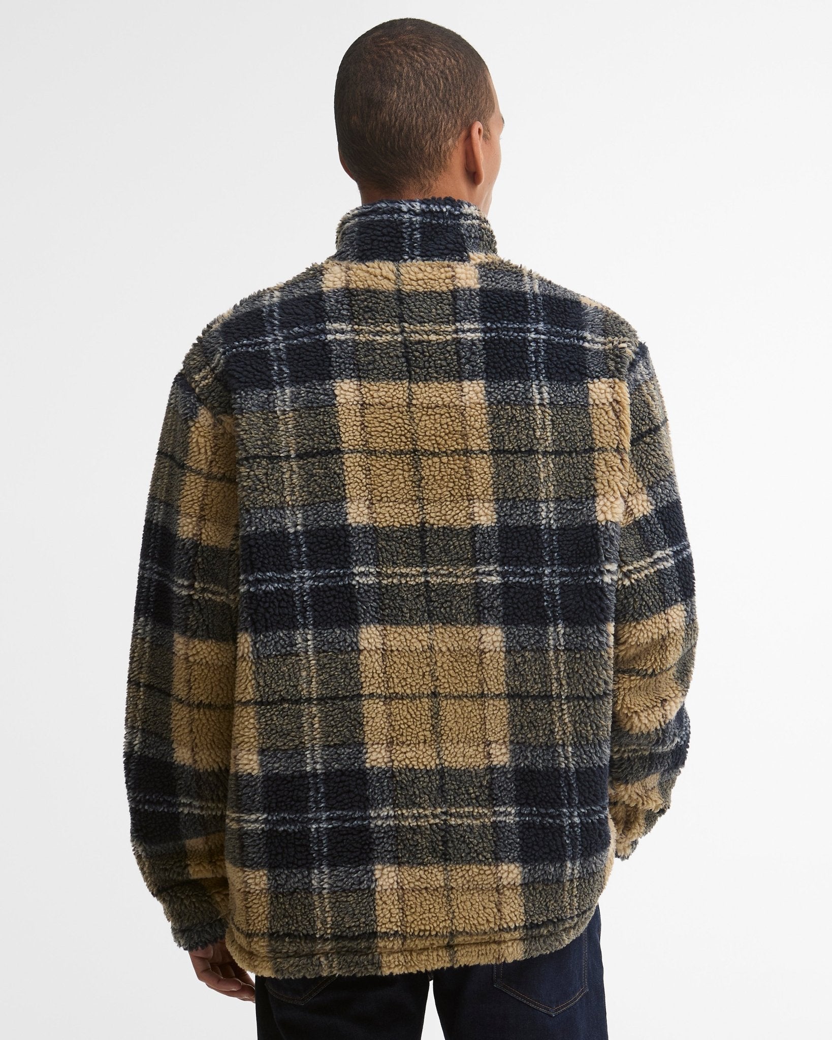 Young Ideas & Henmores -Tartan Fleece Half Zip -TN39 Birchwood Dress Tartan -L